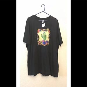 Bella Canvas Black Tee Cactus Animal Print